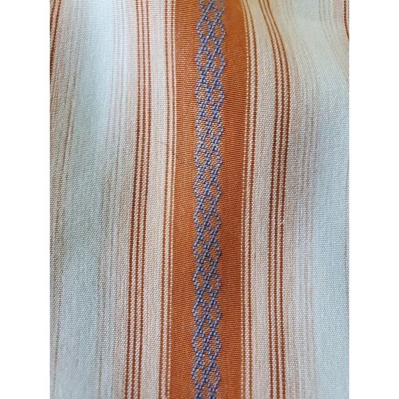 Bruno Shirt Mens Size 4x Short Sleeve Button Sueded Microfiber Striped Orange - Picture 8 of 12